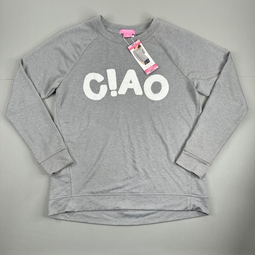 Isaac Mizrahi C!ao Long Sleeve Shirt Gray Size Small New